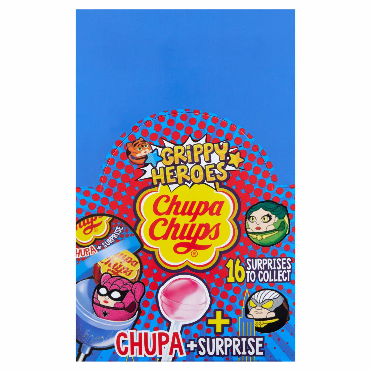 Zdjęcia - Chupa Chups Grippy Heroes Lizaki o smaku truskawkowym 192 g (16 x 12 g)