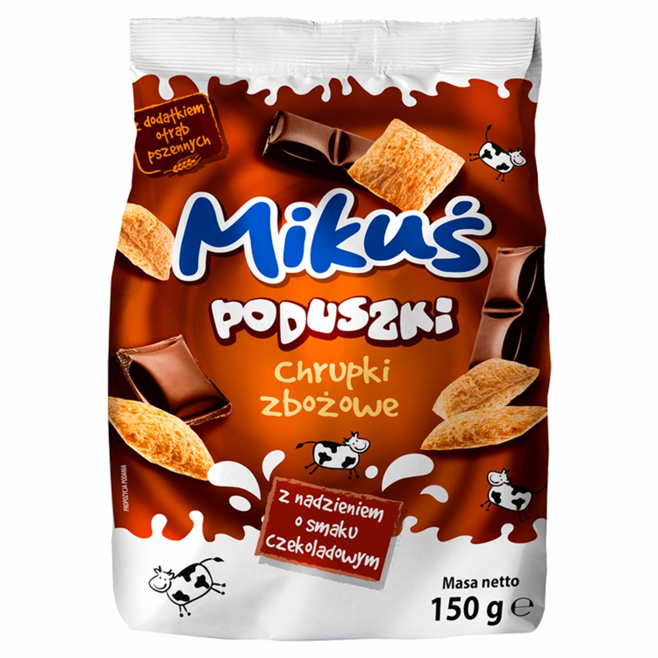 Zdjęcia - Mikuś Poduszki Chrupki zbożowe z nadzieniem o smaku czekoladowym 150 g