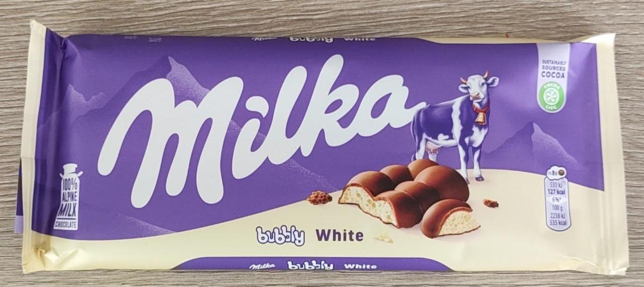 Zdjęcia - Milka Bubbly White Czekolada mleczna 95 g