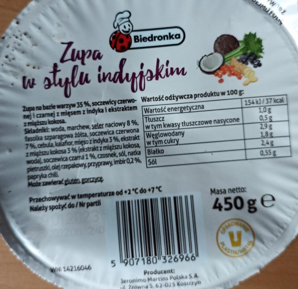 Zdjęcia - Zupa w stylu indysjskim Biedronka