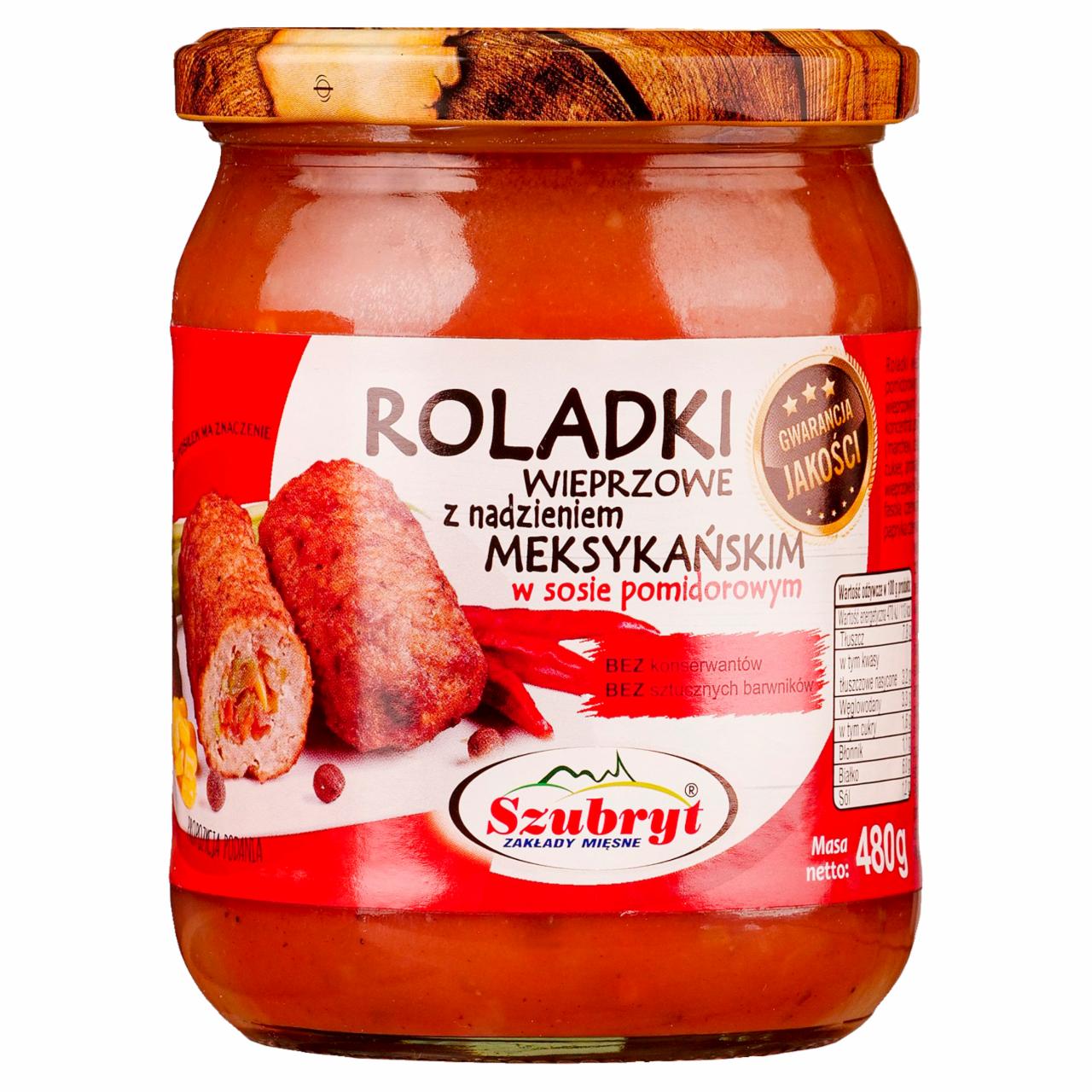 Zdjęcia - Szubryt Roladki wieprzowe z nadzieniem meksykańskim w sosie pomidorowym 480 g