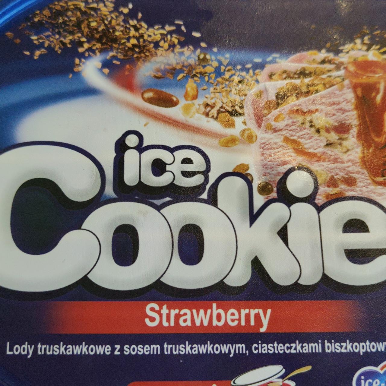 Zdjęcia - Ice cookie lody truskawkowe z sosem truskawkowym, ciasteczkami biszkoptowymi i posypką czekoladową Ice mastry