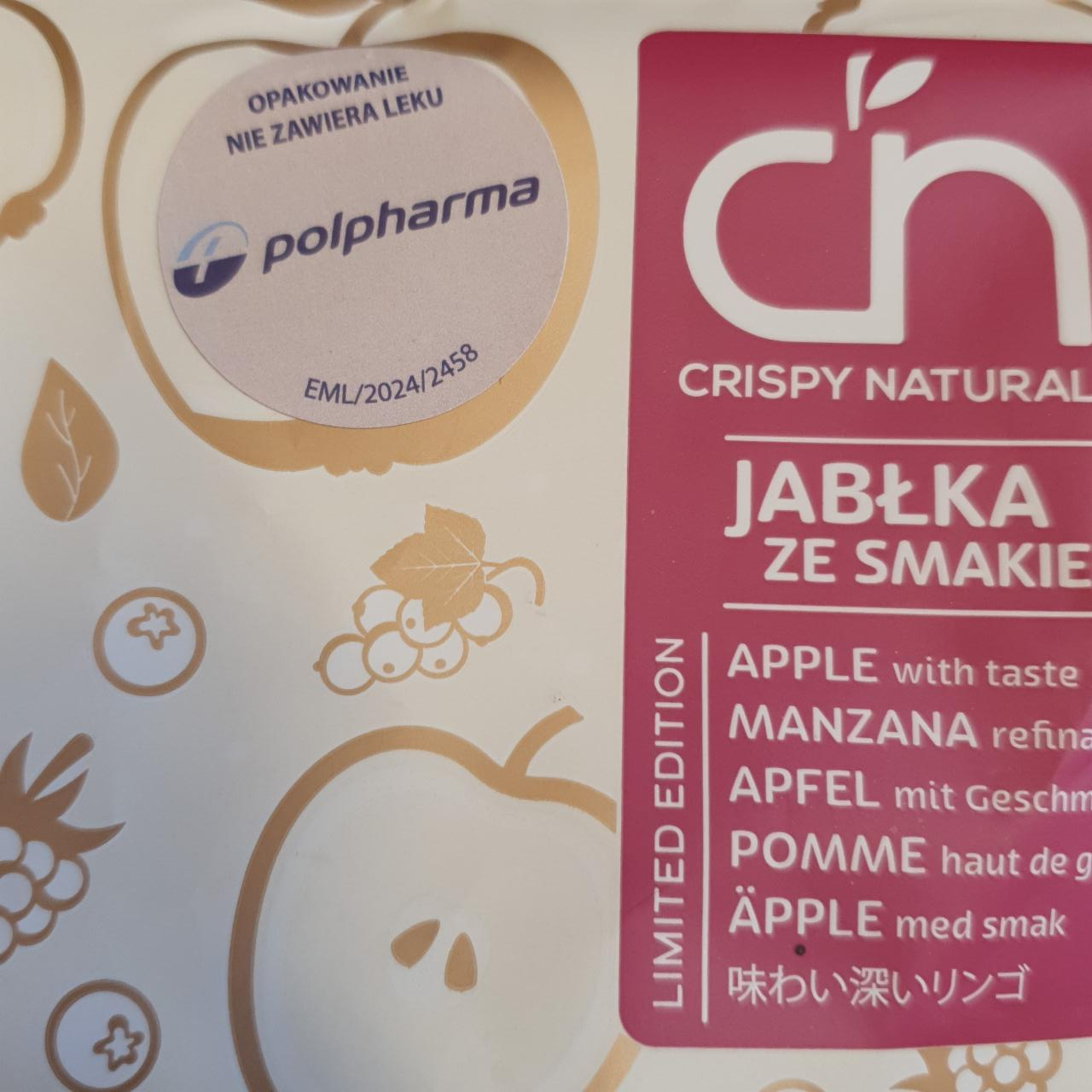 Zdjęcia - Suszone plastry jabłek o smaku owoców leśnych z witaminami Crispy Natural