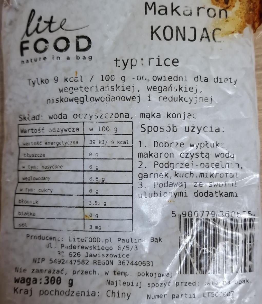 Zdjęcia - Makaron konjac typ rice Lite food