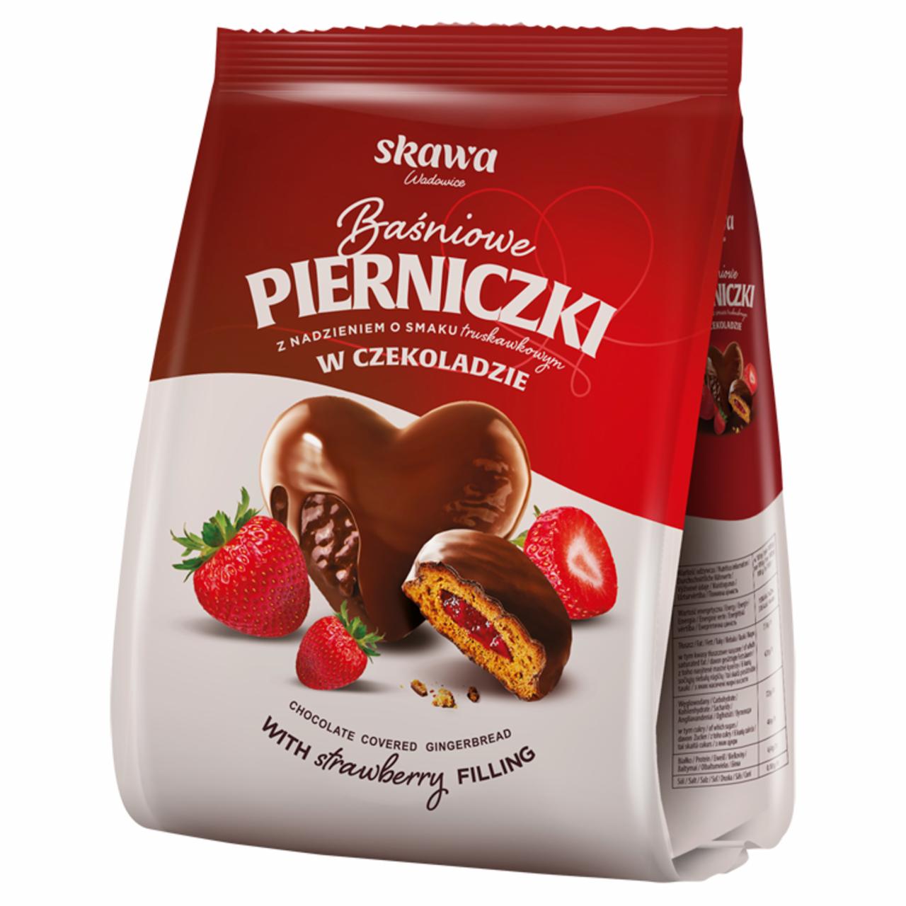 Zdjęcia - Wadowice Skawa Pierniczki w czekoladzie baśniowe z nadzieniem o smaku truskawkowym 150 g