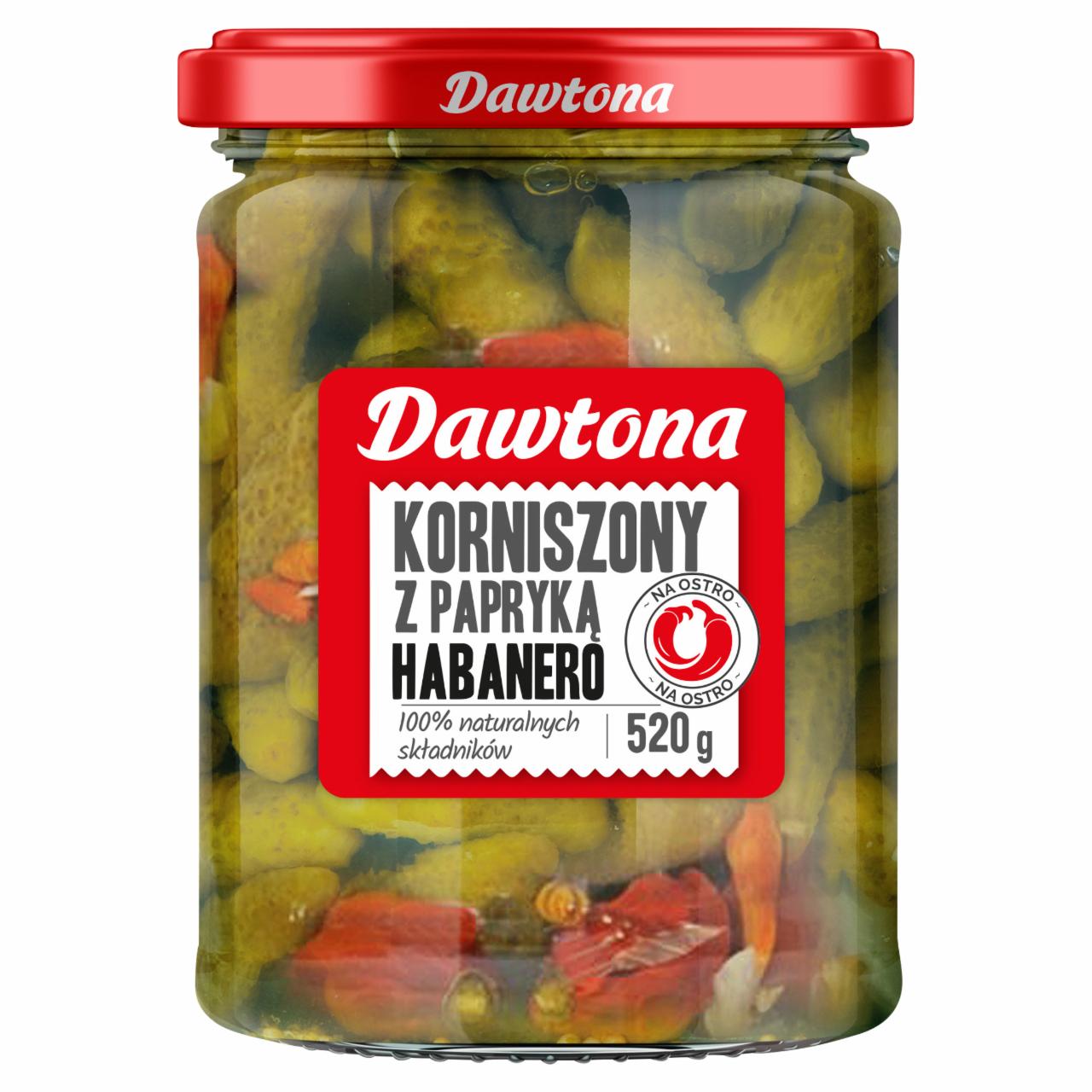 Zdjęcia - Dawtona Korniszony z papryką habanero 520 g