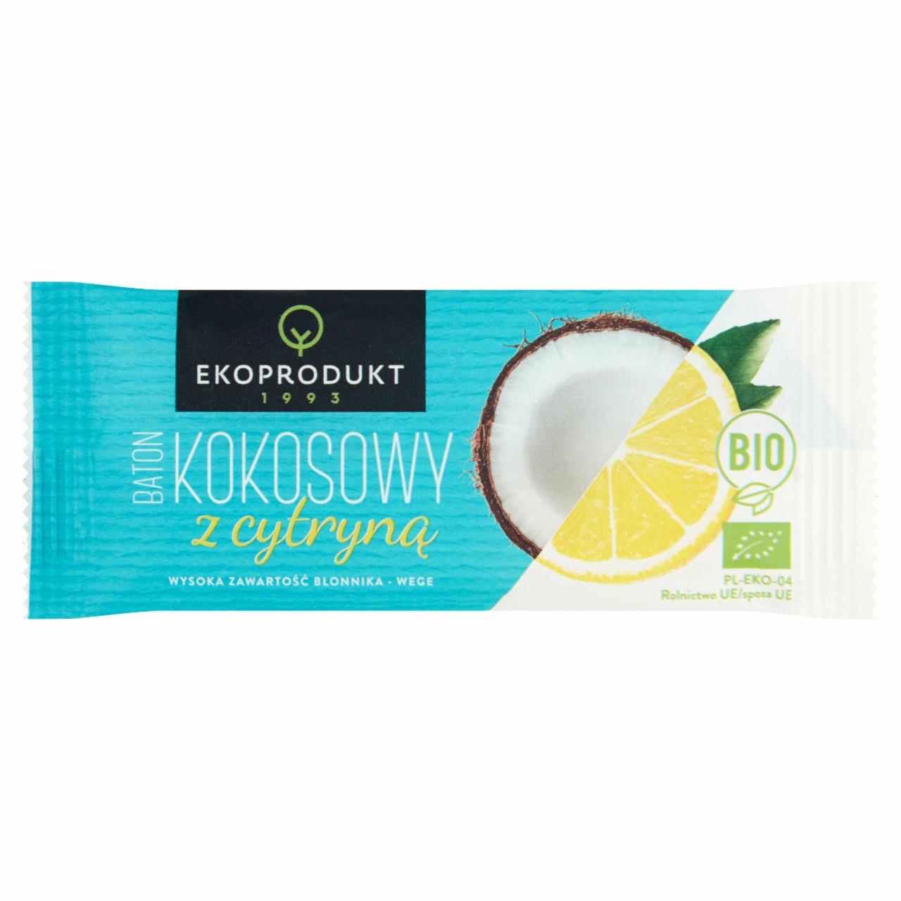 Zdjęcia - ekoProdukt Baton kokosowy bio z cytryną 30 g