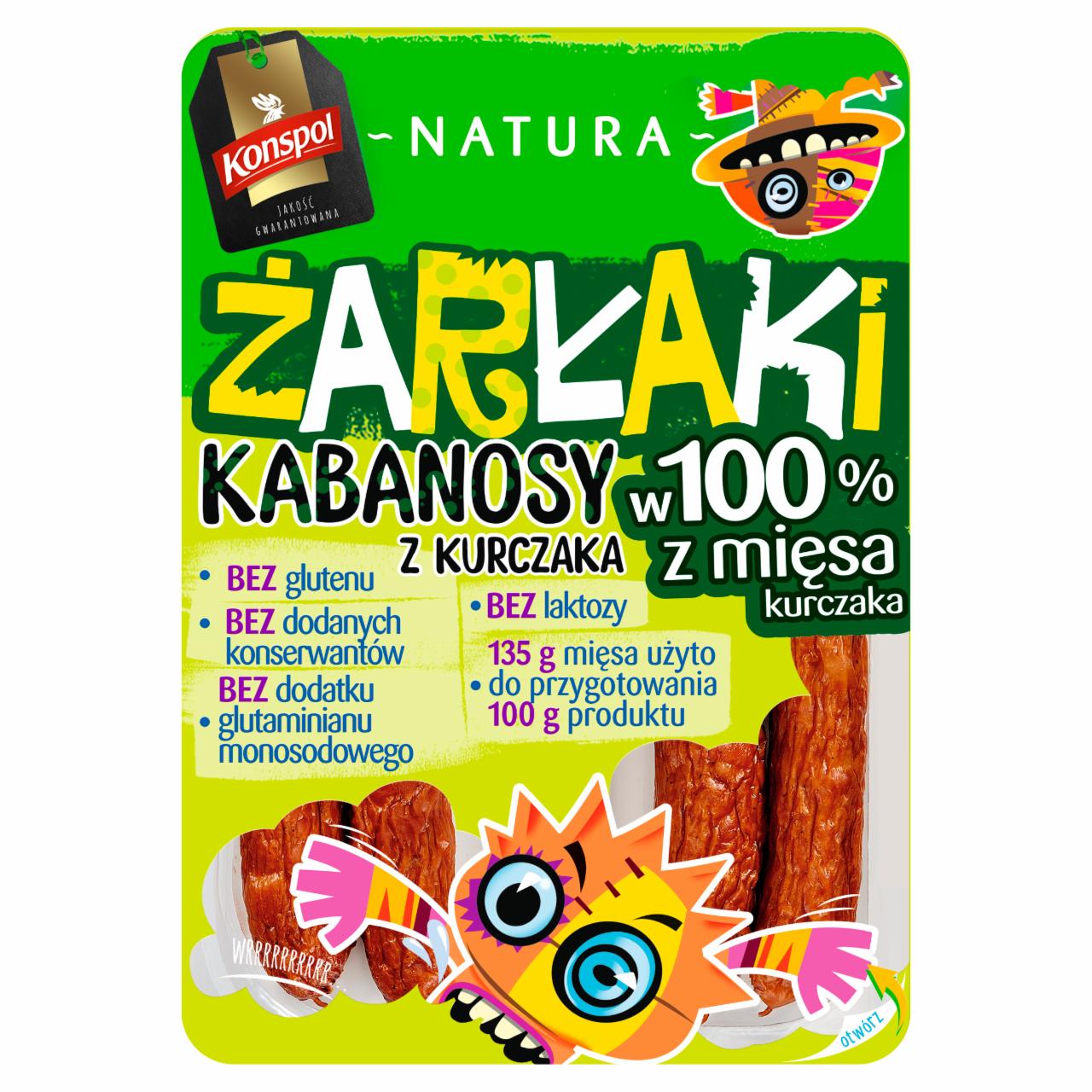 Zdjęcia - Konspol Natura Żarłaki Kabanosy z kurczaka 100 g