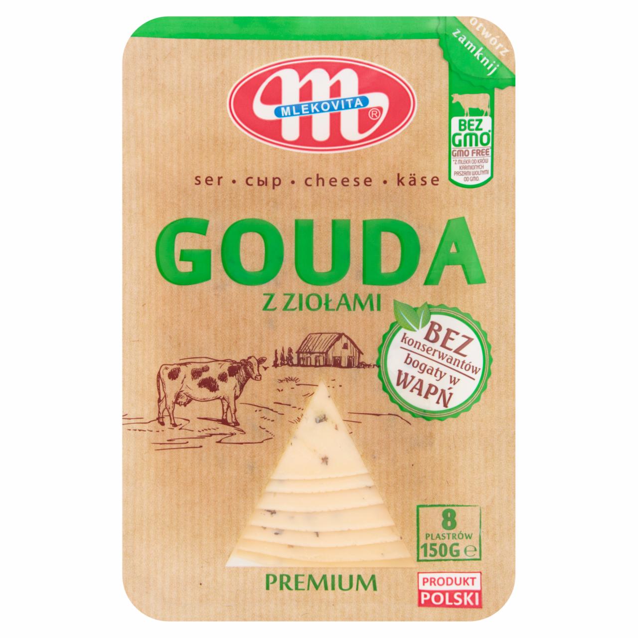 Zdjęcia - Mlekovita Ser gouda z ziołami premium 150 g