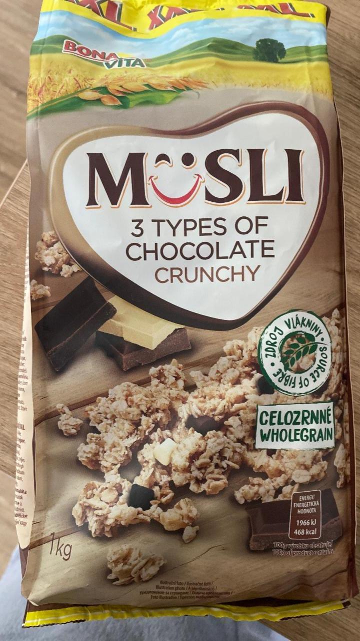 Zdjęcia - Müsli 3 types of chocolate crunchy Bonavita