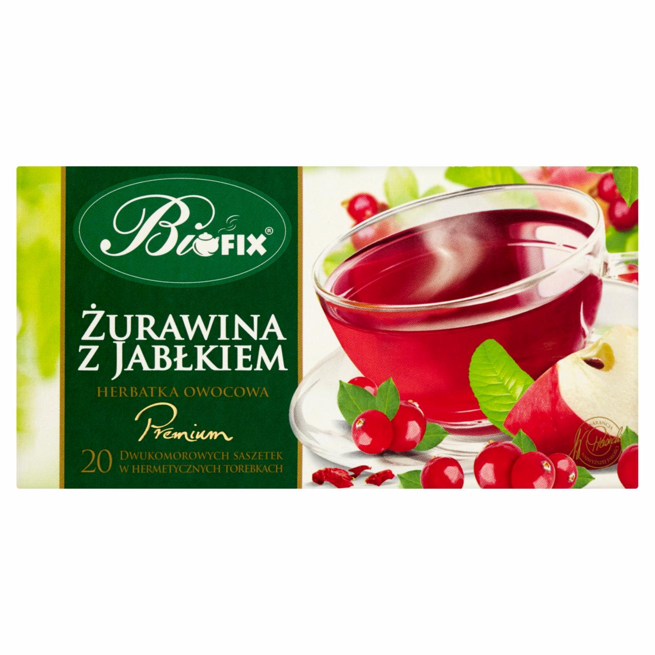 Zdjęcia - Bifix Premium żurawina z jabłkiem Herbatka owocowa 40 g (20 saszetek)