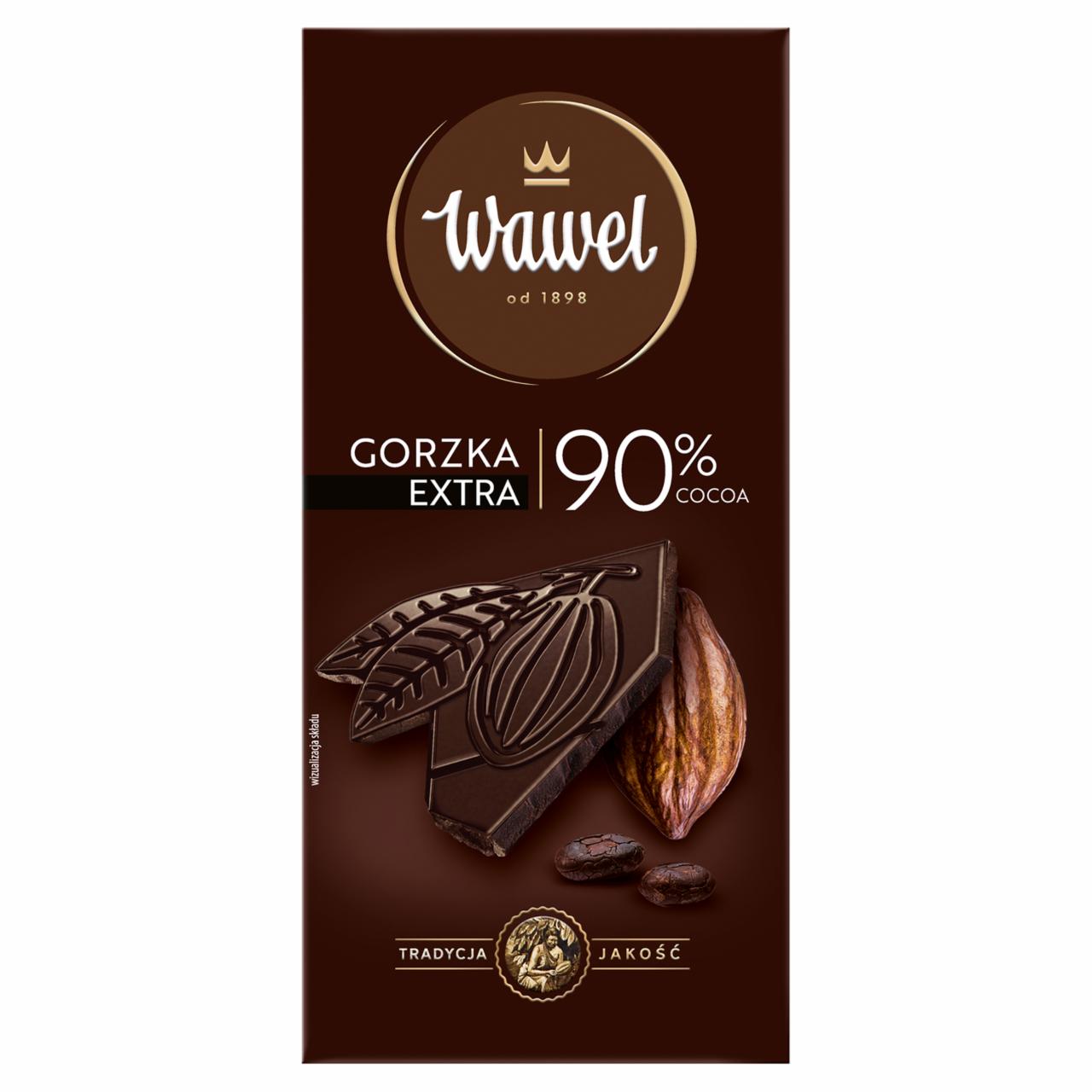 Zdjęcia - Wawel Czekolada extra gorzka 90 % cocoa 90 g