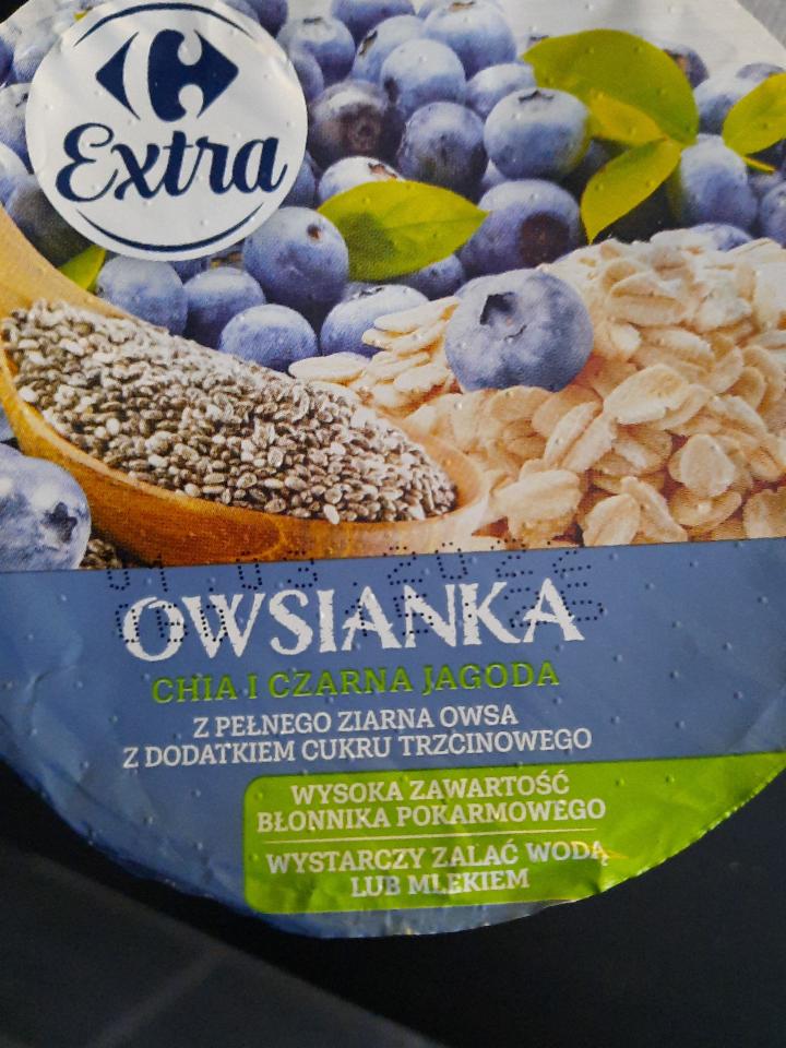 Zdjęcia - owsianka chia i czarna jagoda z pełnego ziarna owsa Carrefour