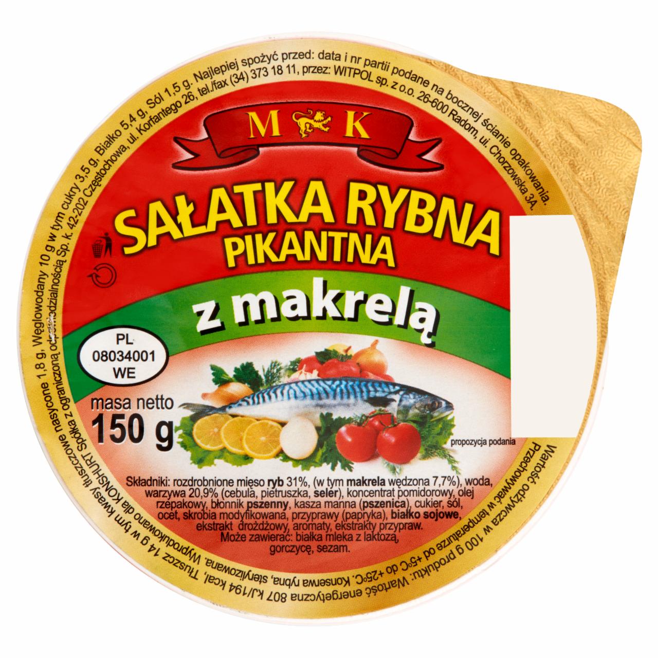 Zdjęcia - MK Sałatka rybna pikantna z makrelą 150 g