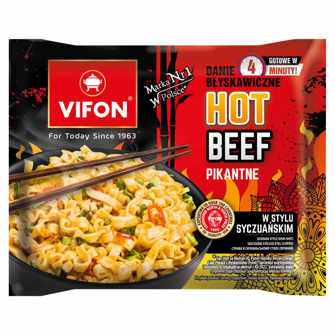 Zdjęcia - Vifon Hot Beef Danie błyskawiczne 90 g