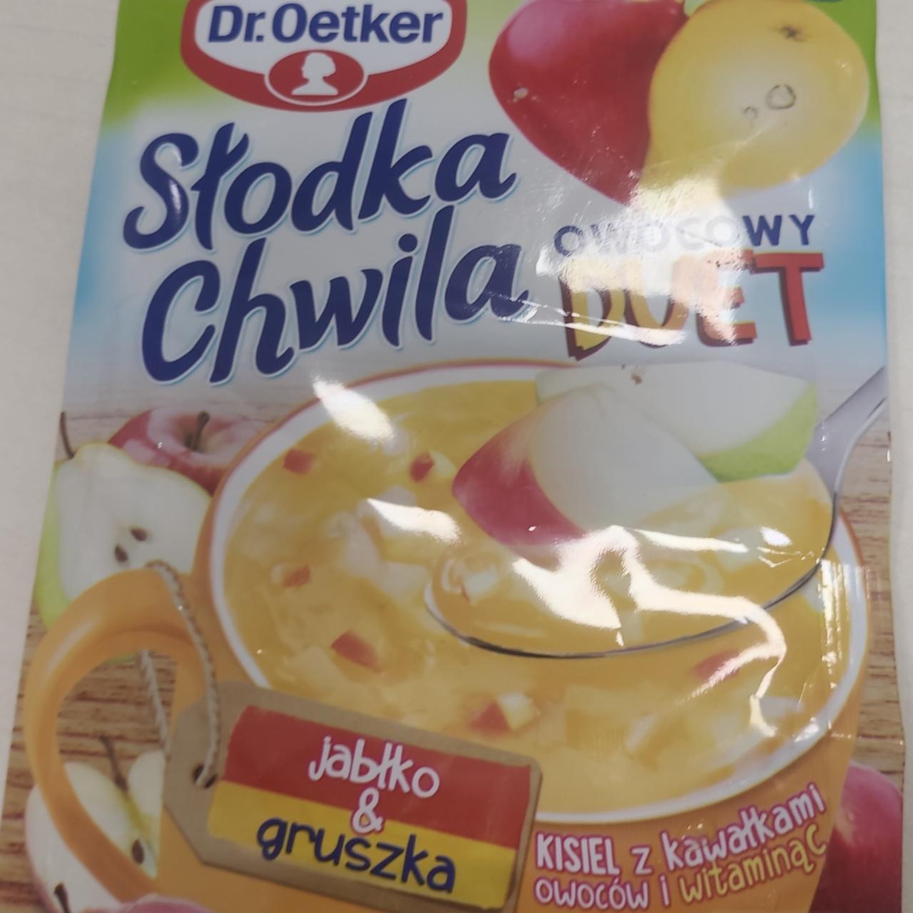 Zdjęcia - Dr. Oetker Słodka Chwila Owocowy Duet Kisiel z kawałkami owoców jabłko & gruszka 31,5 g