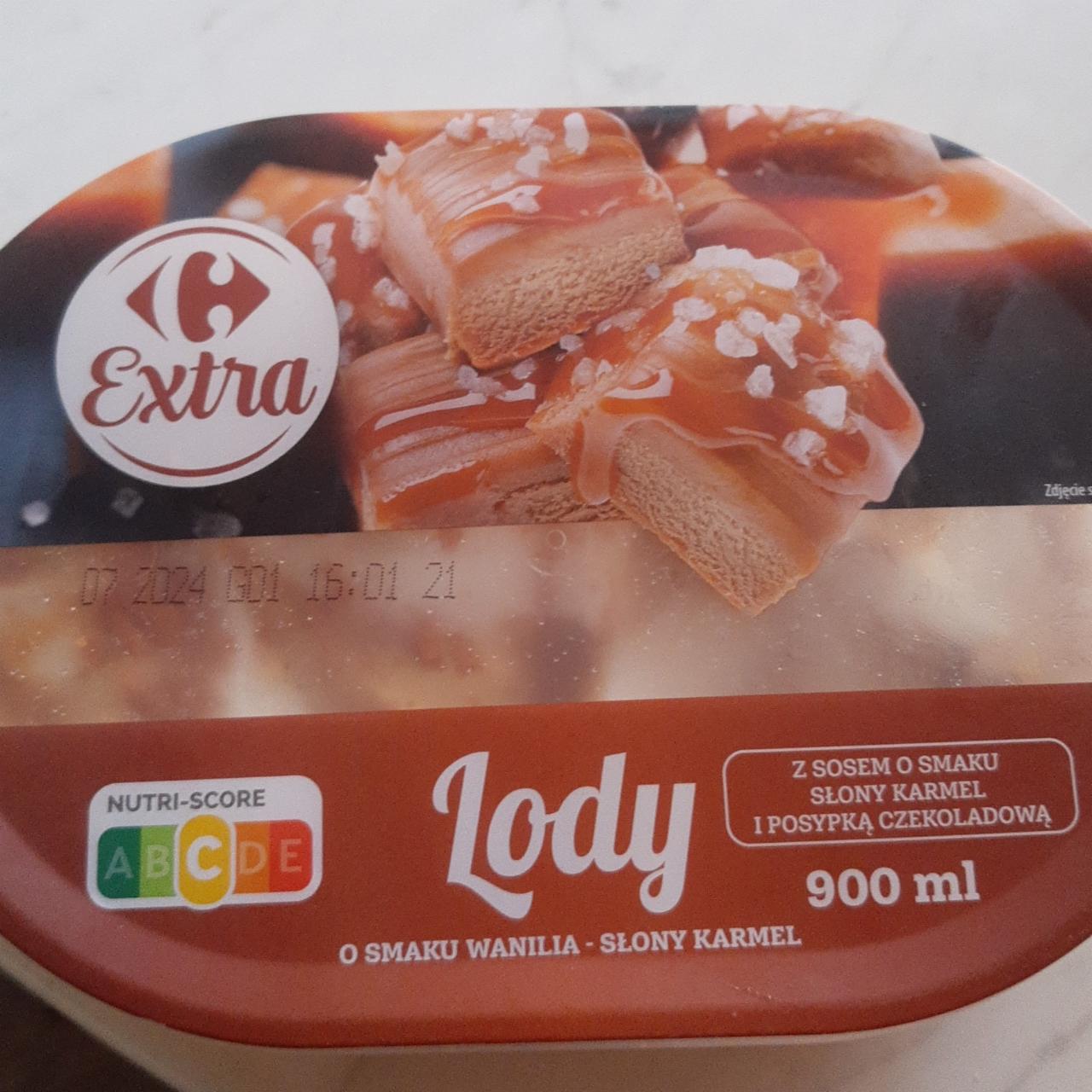 Zdjęcia - Lody o smaku wanilia słony karmel Carrefour