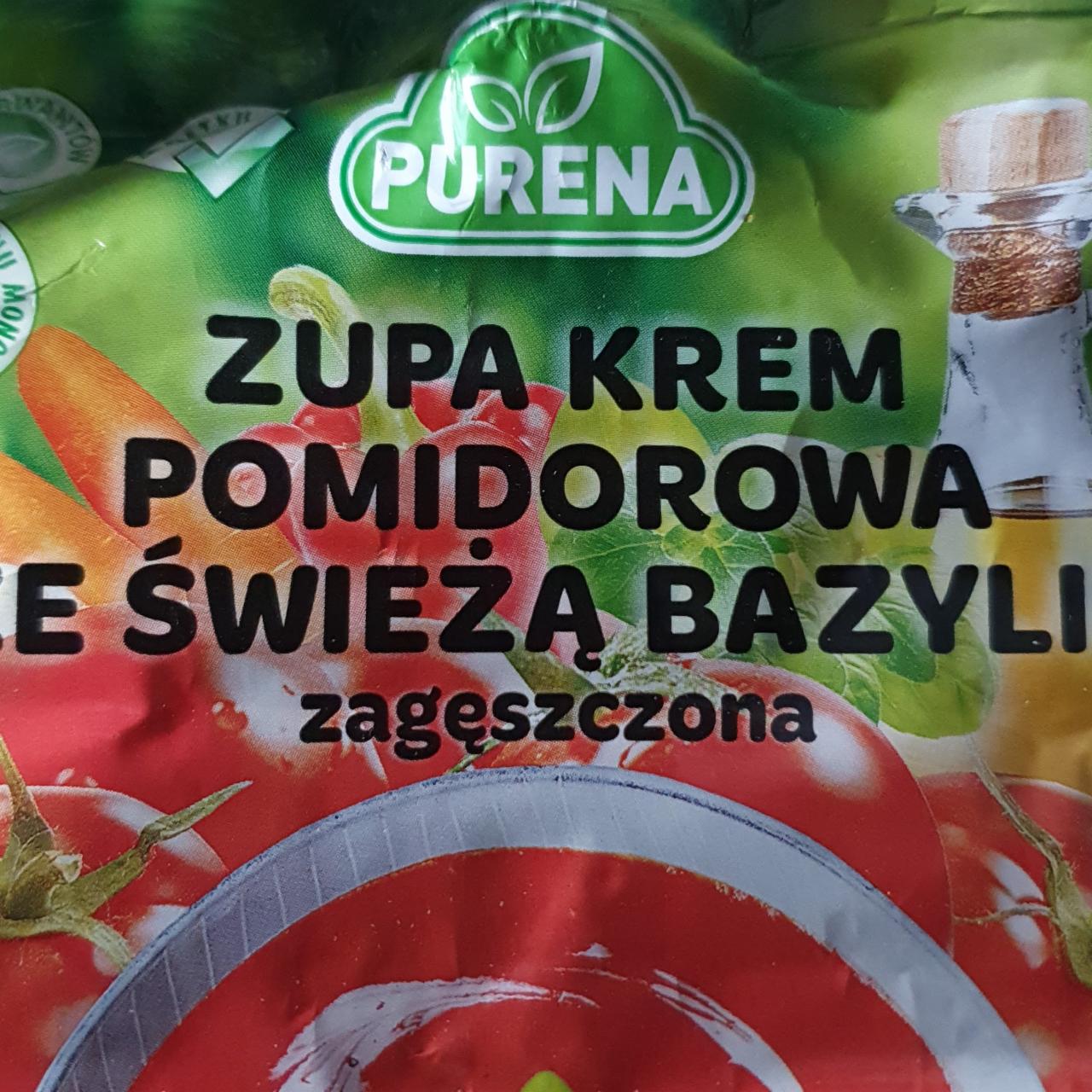 Zdjęcia - zupa krem pomidorowa ze świeżą bazylią Purena