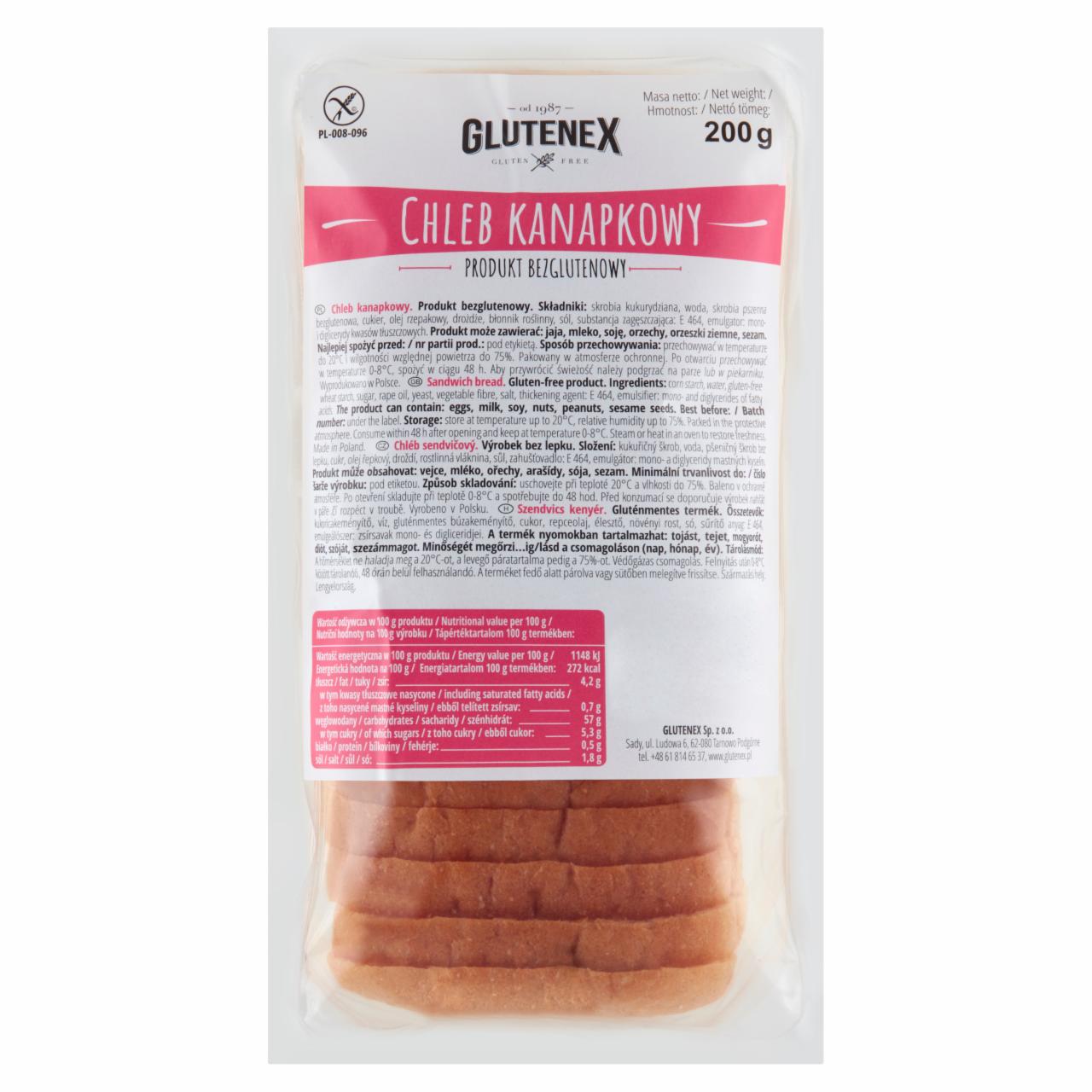 Zdjęcia - Glutenex Chleb kanapkowy 200 g