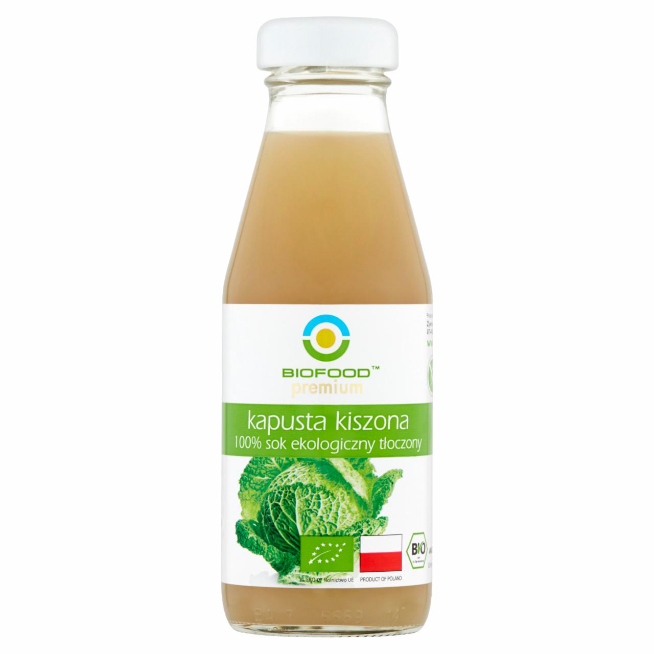 Zdjęcia - BioFood Premium Sok 100% ekologiczny tłoczony kapusta kiszona 200 ml