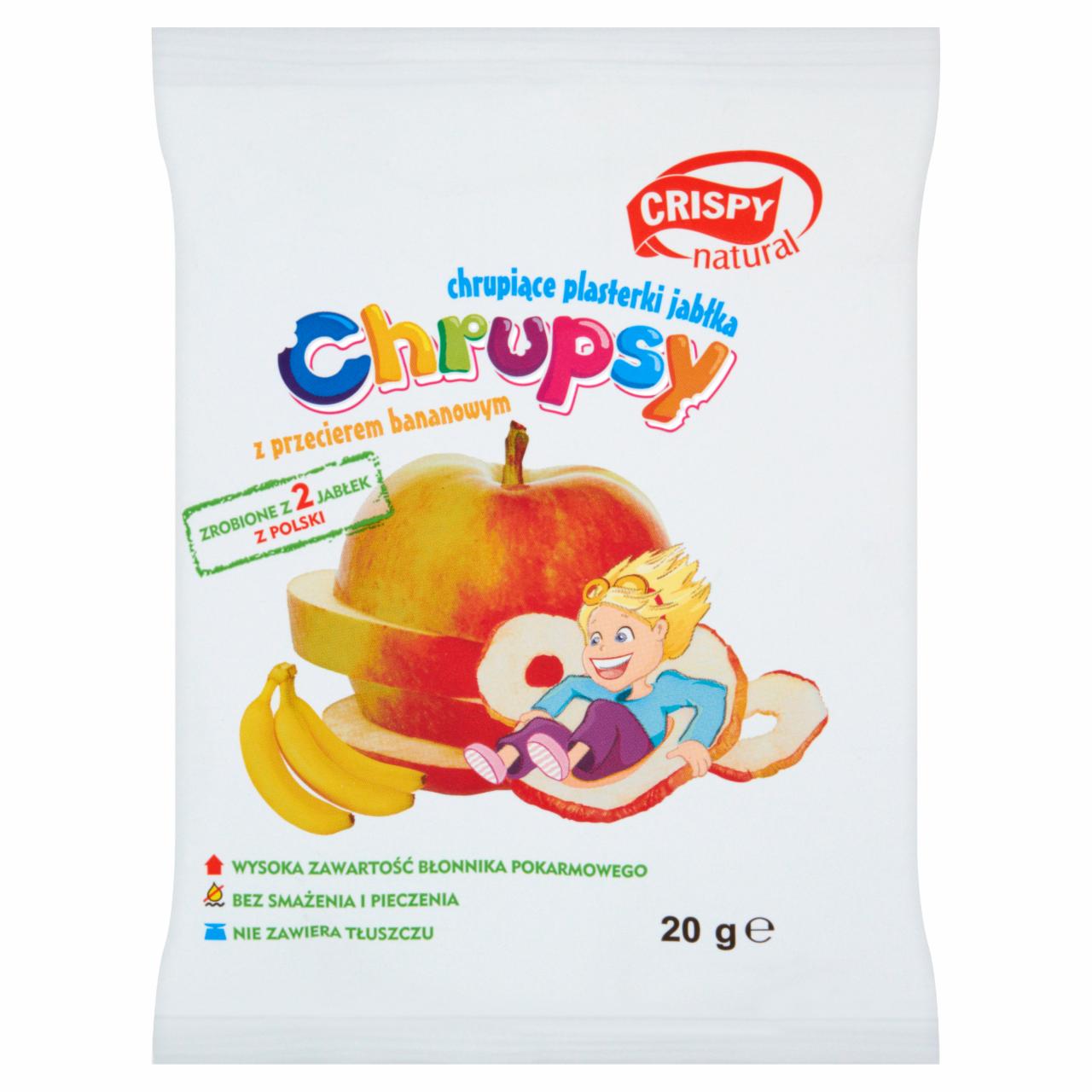 Zdjęcia - Crispy Natural Chrupsy Chrupiące plasterki jabłka z przecierem bananowym 20 g