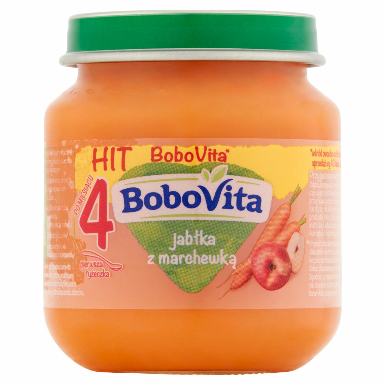 Zdjęcia - BoboVita Jabłka z marchewką po 4 miesiącu 125 g