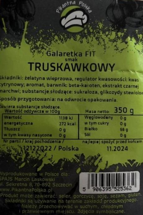 Zdjęcia - Galaretka FIT smak truskawkowy Pikantna Polska