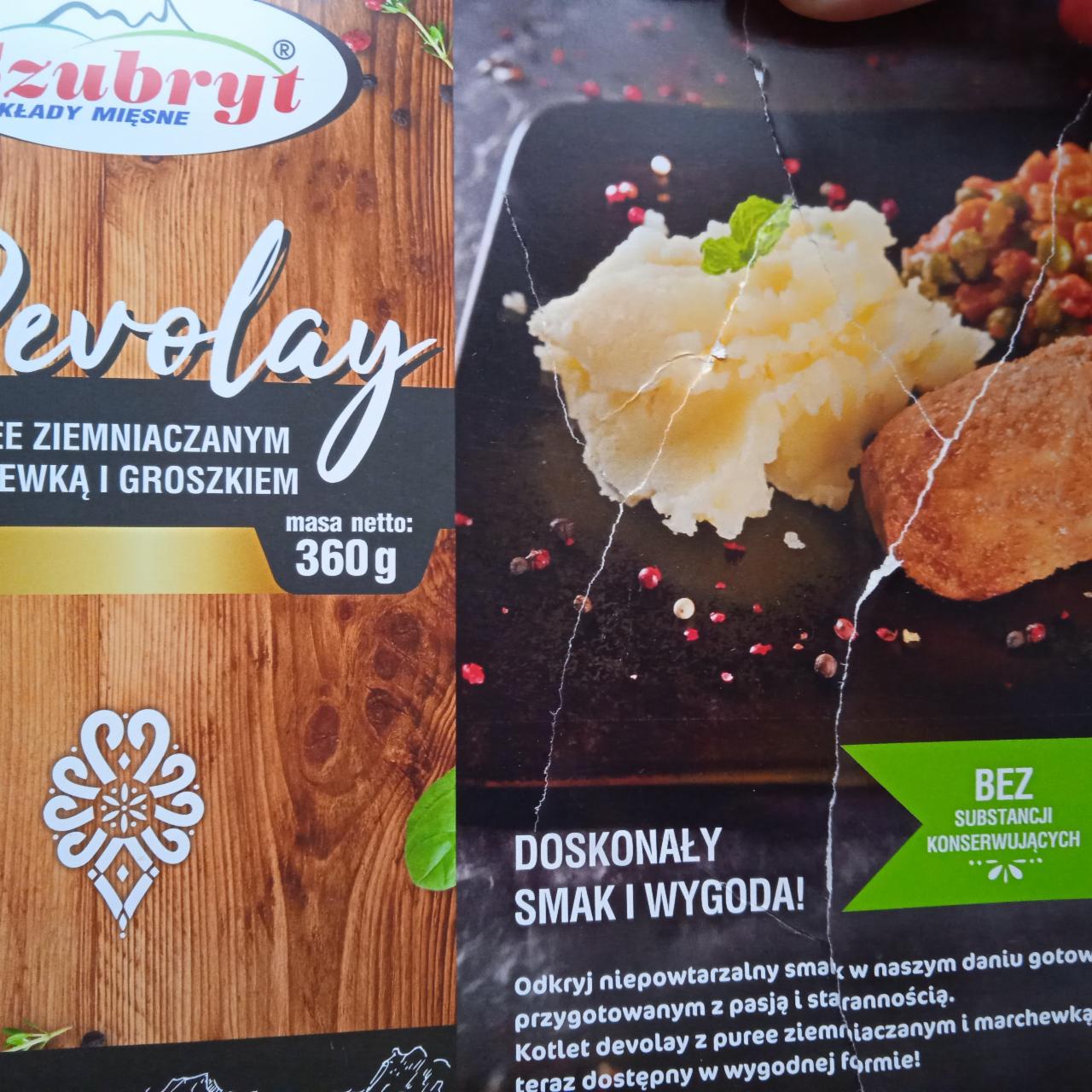 Zdjęcia - Devolay z puree ziemniaczanym marchewka i groszkiem Szubryt