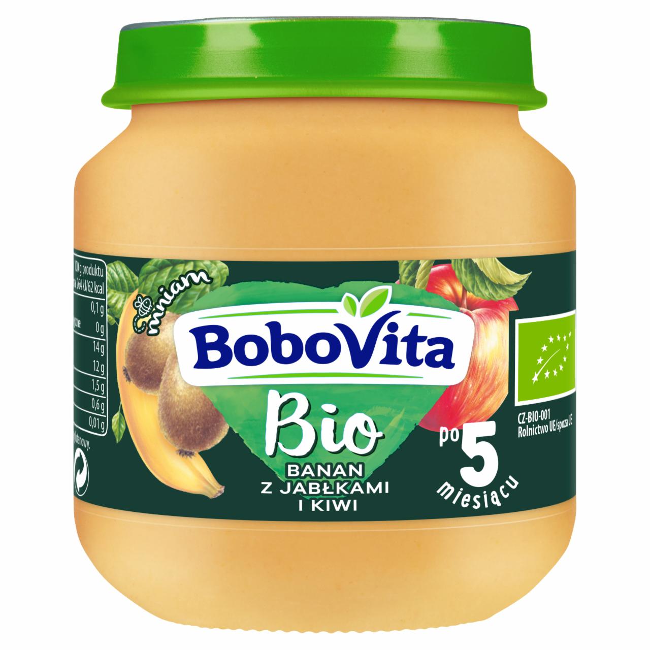 Zdjęcia - BoboVita Bio Banan z jabłkami i kiwi po 5 miesiącu 125 g