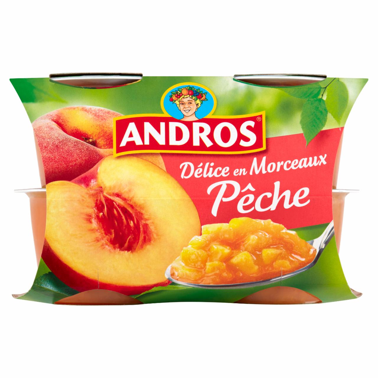 Zdjęcia - Andros Deser owocowy z brzoskwiń z kawałkami owoców 400 g (2 x 2 x 100 g)