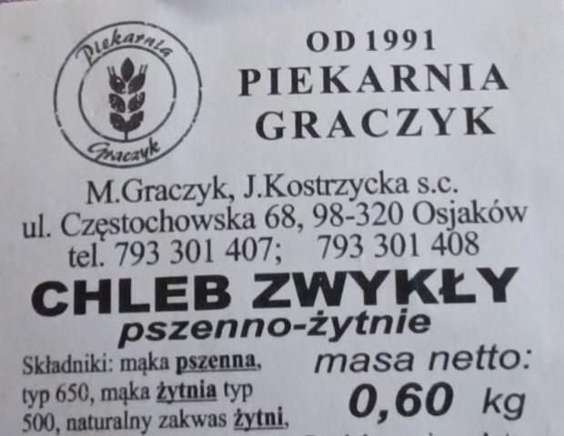 Zdjęcia - Chleb zwykły pszenno-żytnie Piekarnia Graczyk