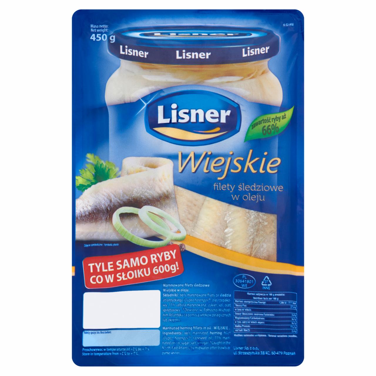 Zdjęcia - Lisner Wiejskie filety śledziowe w oleju 450 g