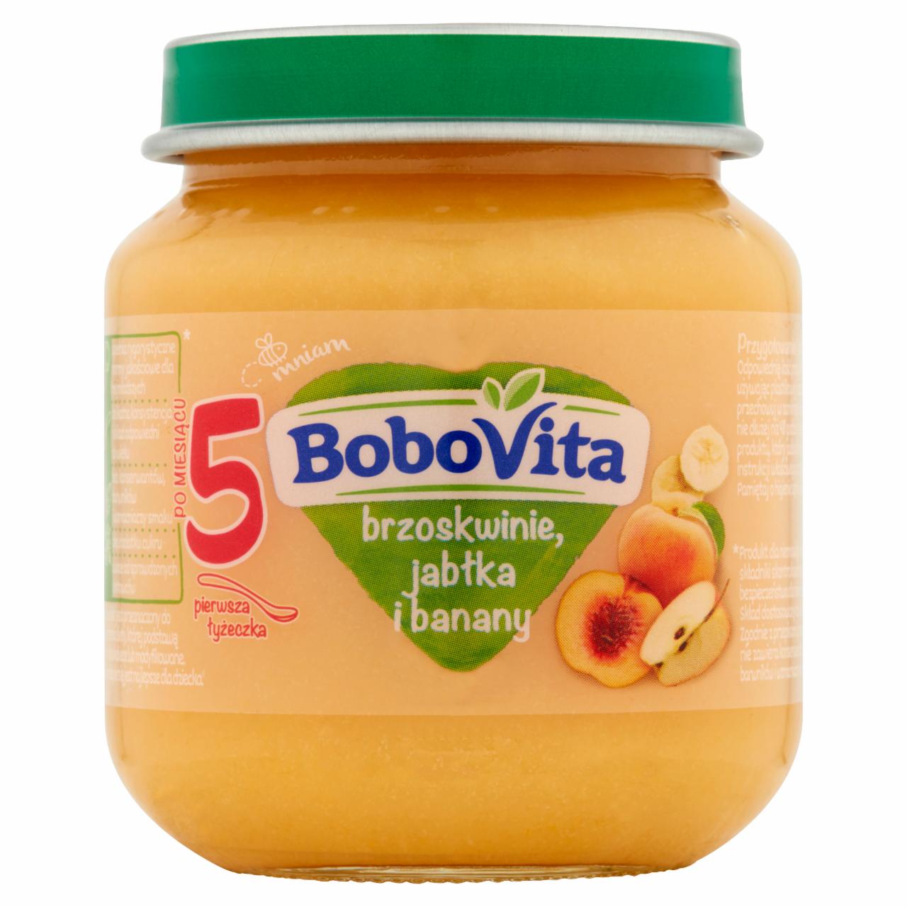 Zdjęcia - BoboVita Brzoskwinie jabłka i banany po 5 miesiącu 125 g