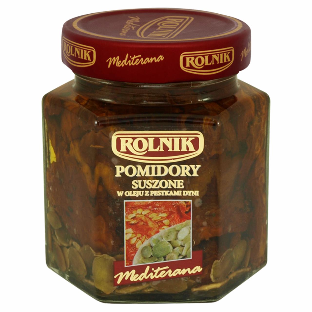 Zdjęcia - Rolnik Mediterana Pomidory suszone w oleju z pestkami dyni 280 g