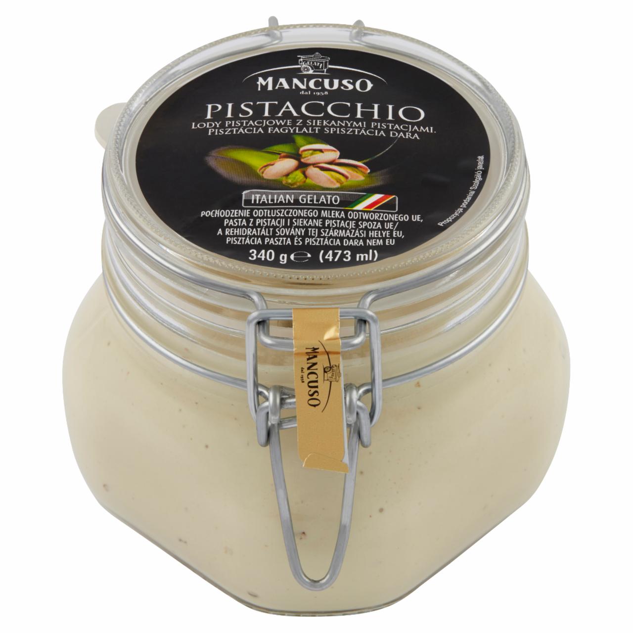 Zdjęcia - Mancuso Gelati Pistacchio Lody pistacjowe z siekanymi pistacjami 473 ml