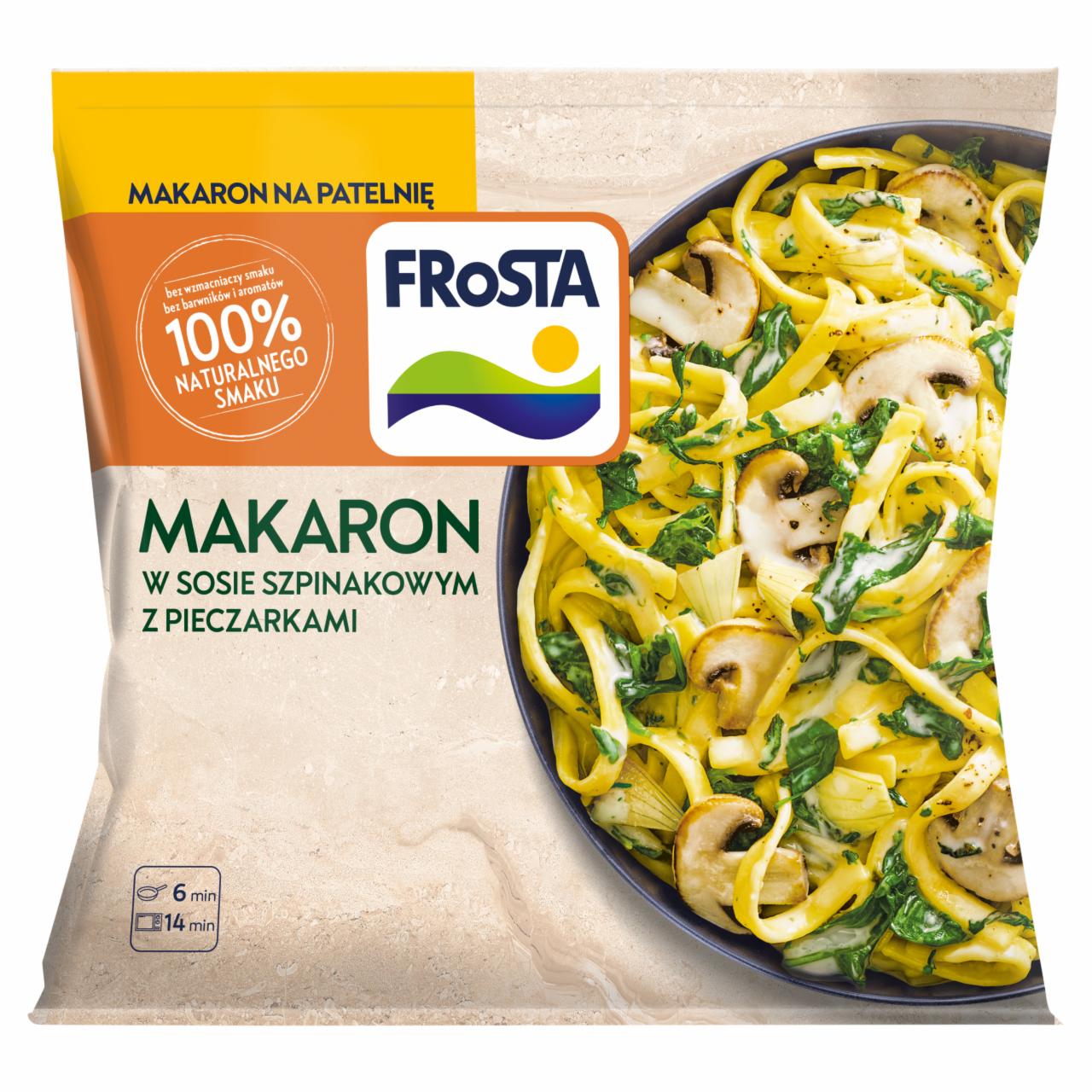 Zdjęcia - FRoSTA Makaron w sosie szpinakowym z pieczarkami 450 g