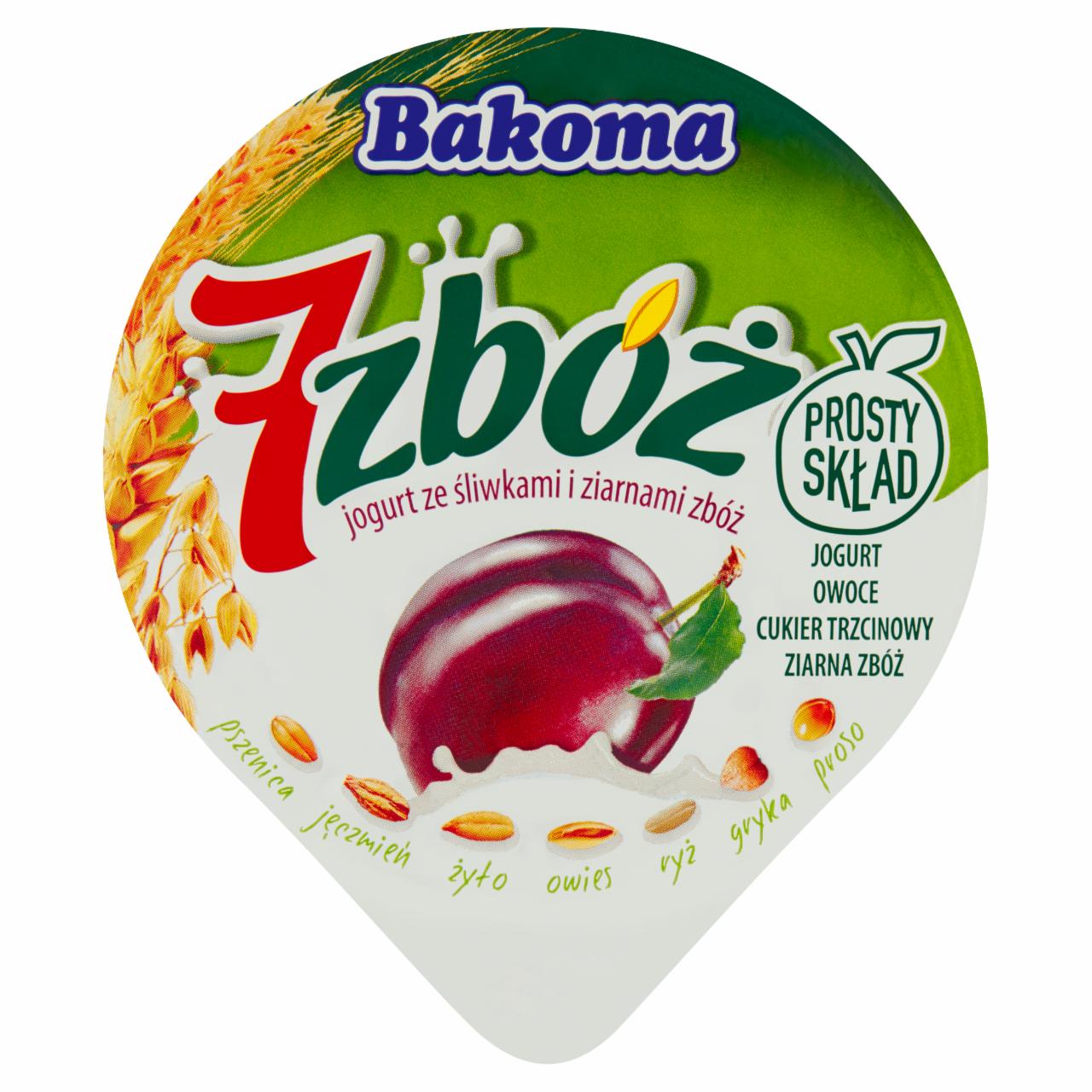 Zdjęcia - 7 zbóż Jogurt ze śliwkami i ziarnami zbóż Bakoma