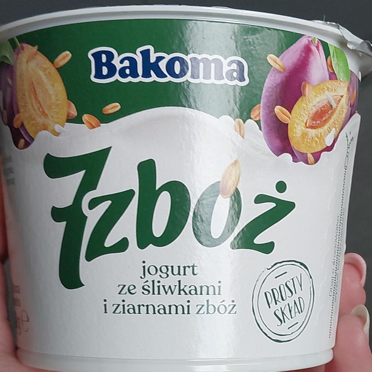 Zdjęcia - 7 zbóż Jogurt ze śliwkami i ziarnami zbóż Bakoma