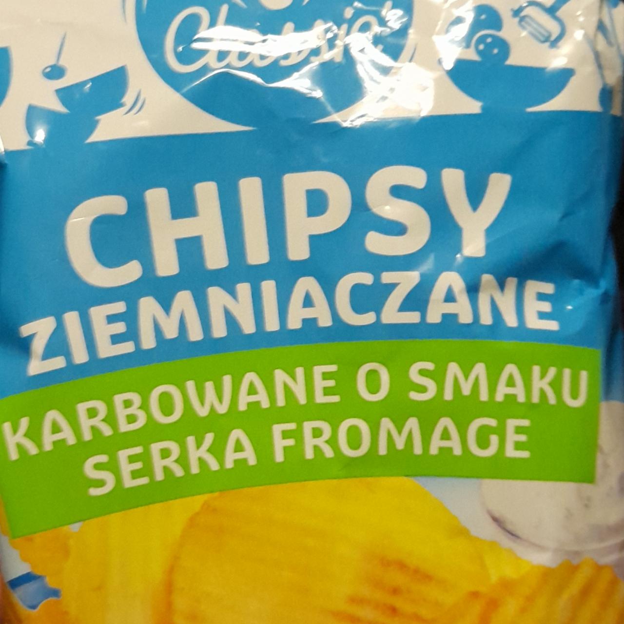 Zdjęcia - chipsy ziemniaczane karbowane o smaku serka fromage Carrefour classic