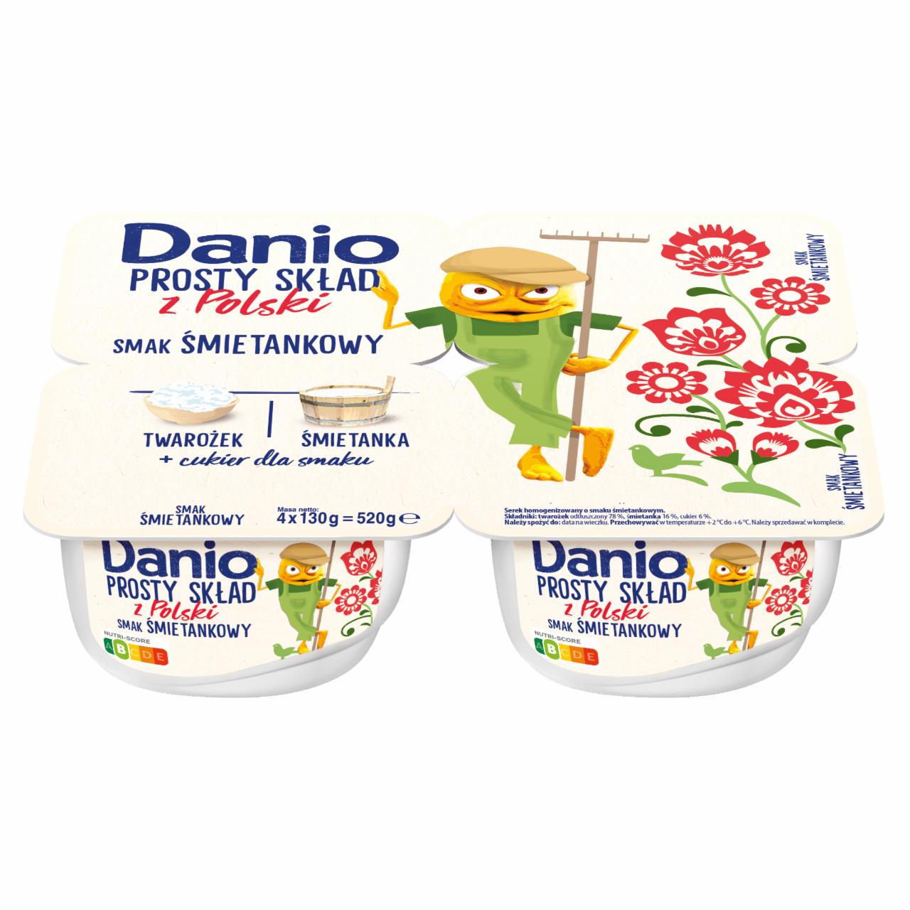 Zdjęcia - Danio Prosty Skład z Polski Serek homogenizowany smak śmietankowy 520 g (4 x 130 g)