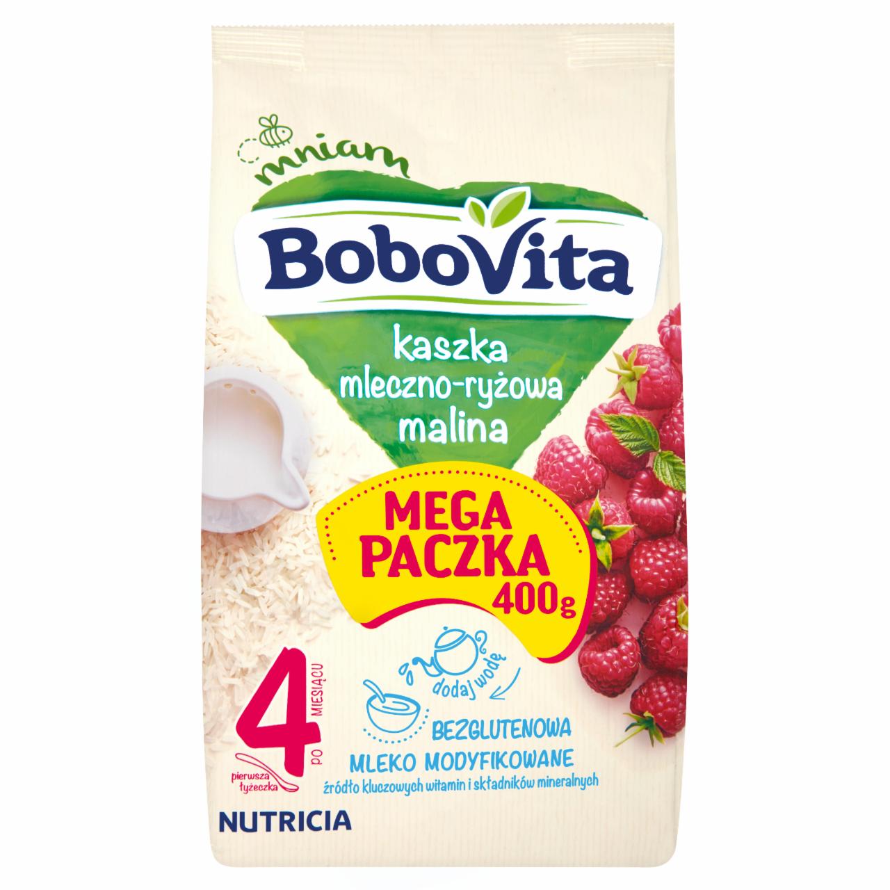 Zdjęcia - BoboVita Kaszka mleczno-ryżowa malina po 4 miesiącu 400 g