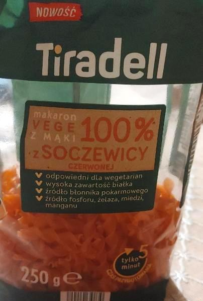 Zdjęcia - Makaron z mąki z soczewicy czerwonej Tiradell