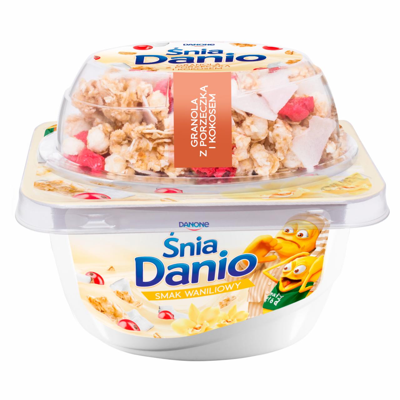 Zdjęcia - Danone ŚniaDanio Serek homogenizowany smak waniliowy granola z porzeczką i kokosem 144 g