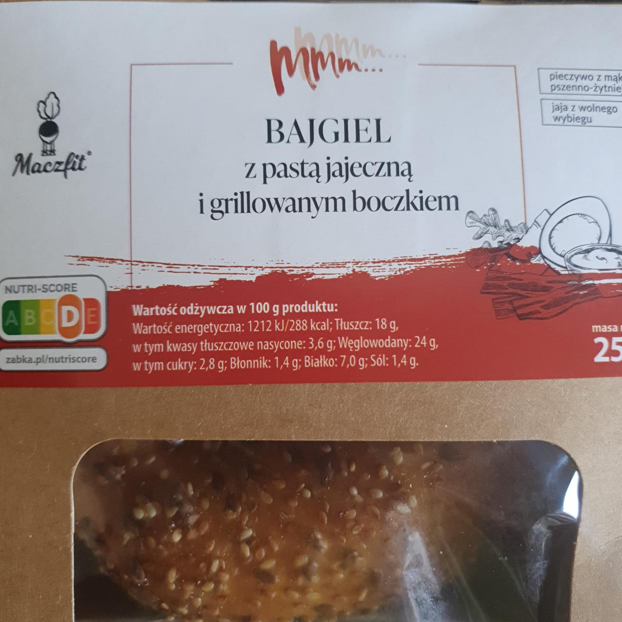 Zdjęcia - Bajgiel z pastą jajeczną i grillowanym boczkiem Maczfit