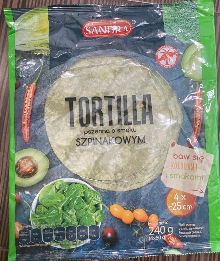 Zdjęcia - Sandra Tortilla pszenna o smaku szpinakowym 240 g (4 x 60 g)