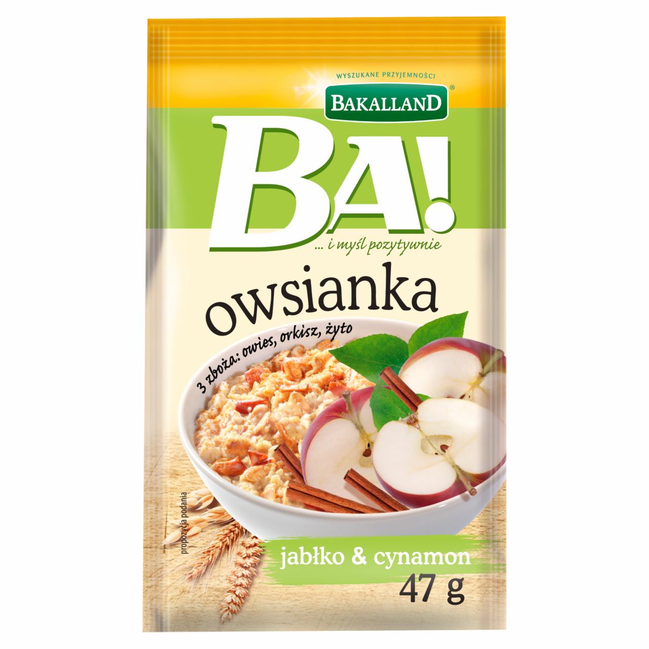 Zdjęcia - Bakalland Ba! Owsianka jabłko & cynamon 47 g