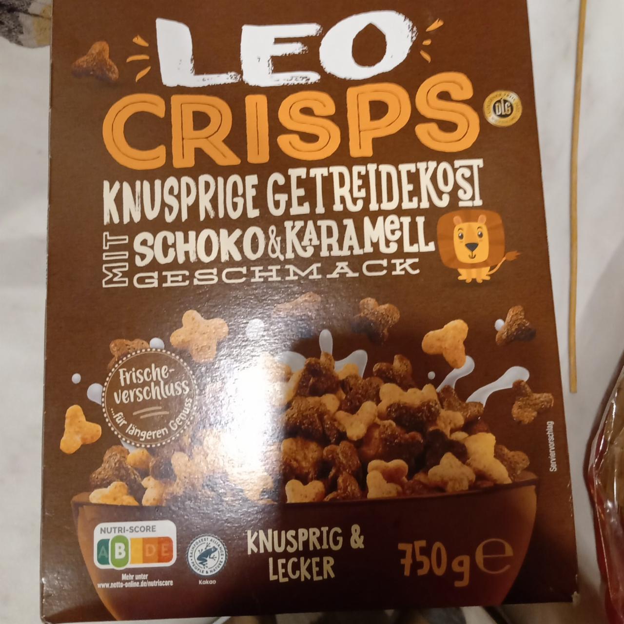 Zdjęcia - Knusprige Getreidekost mit schoko & Karamell Geschmack Leo crispis