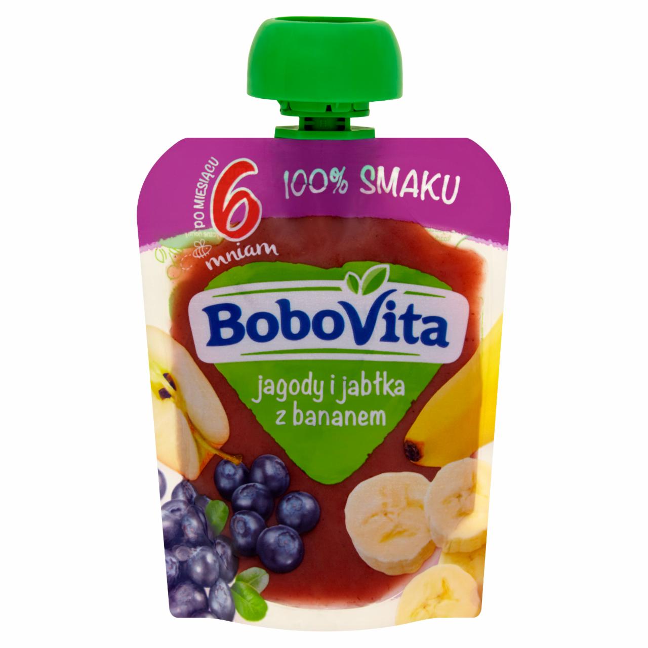 Zdjęcia - BoboVita Mus jagody i jabłko z bananem po 6. miesiącu 80 g