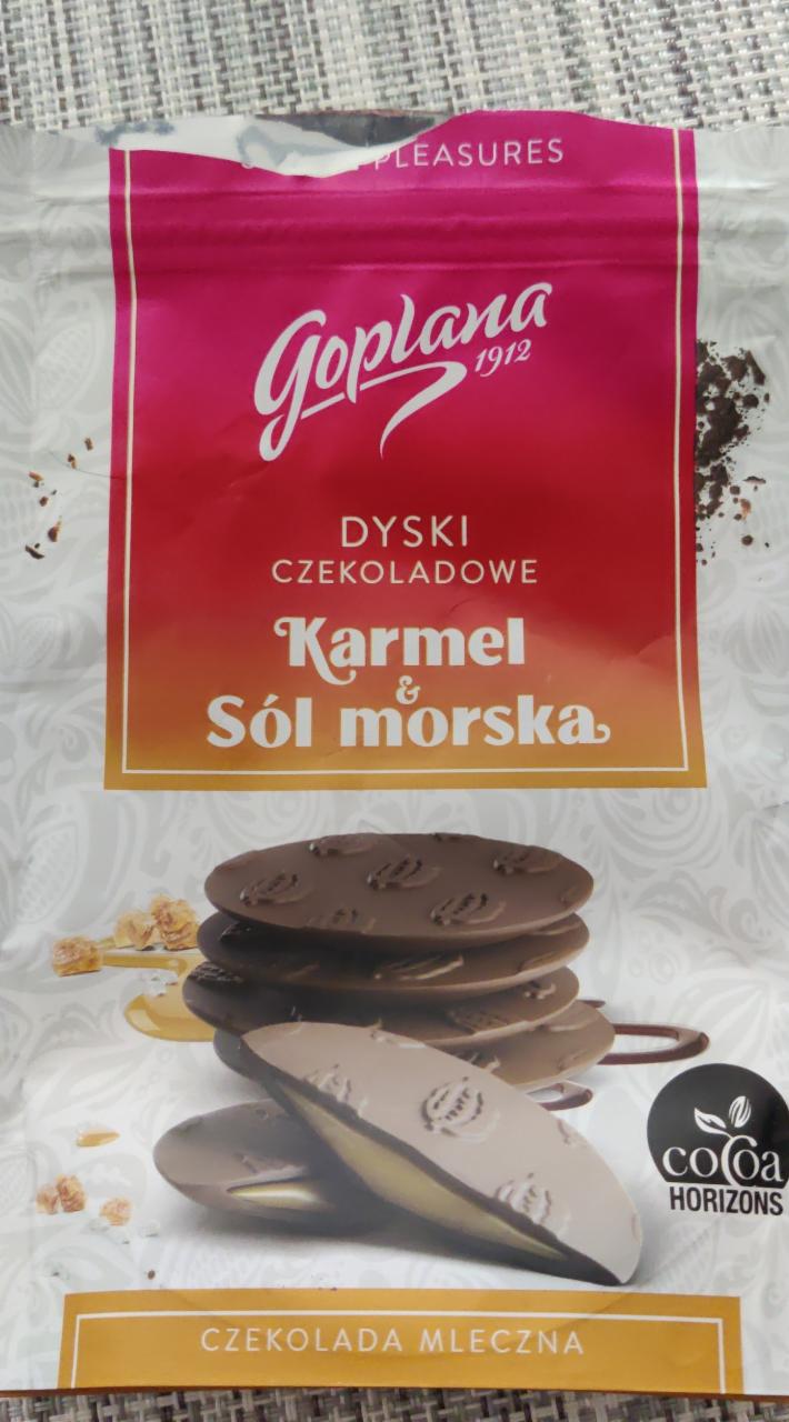 Zdjęcia - Goplana Dyski czekoladowe karmel & sól morska 120 g