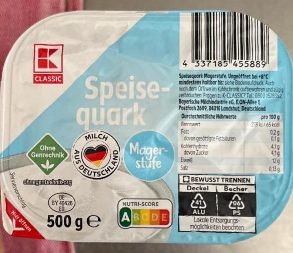 Zdjęcia - Speisequark Magerstufe K-Classic